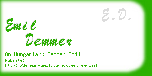 emil demmer business card